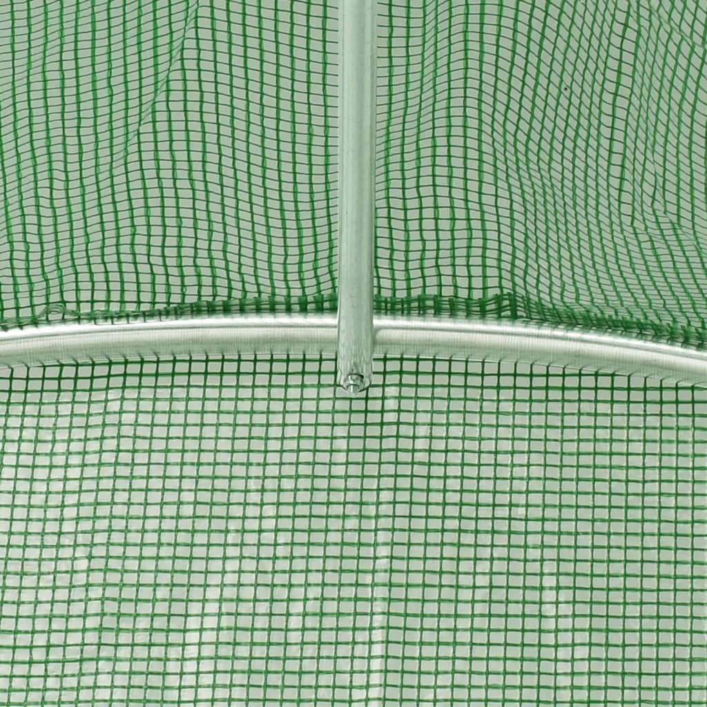 vidaXL Оранжерия със стоманена рамка зелена 24 м² 6x4x2 м