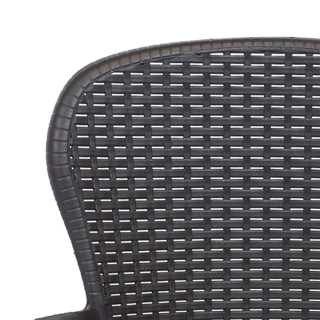 vidaXL Градински столове, 2 бр, с възглавници, кафяви, пластмаса