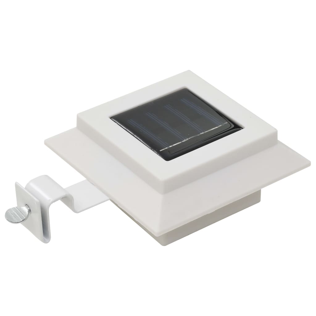 vidaXL Външни соларни лампи 12 бр LED квадратни 12 см бели