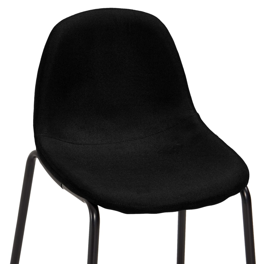 vidaXL Бар столове, 6 бр, черни, текстил