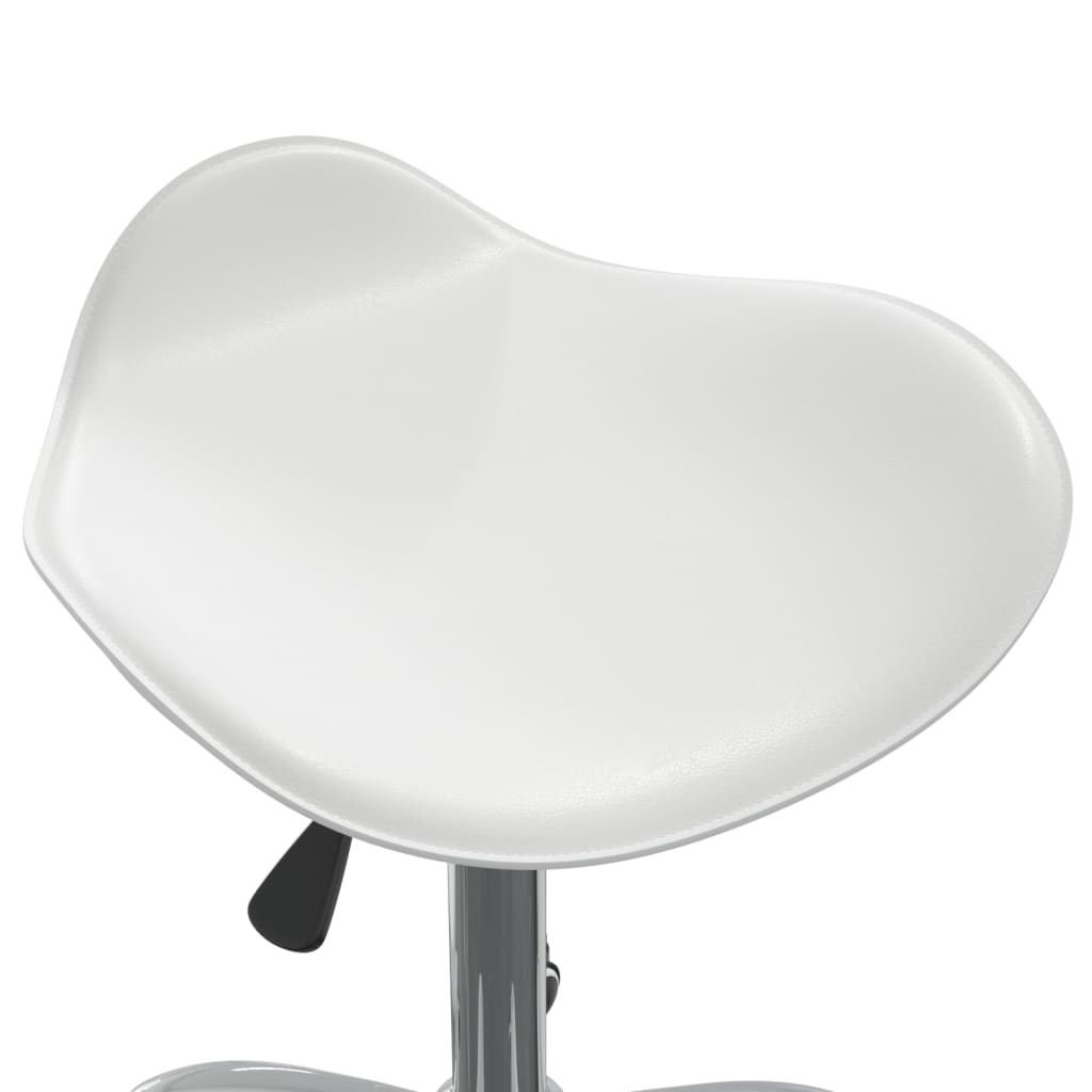 vidaXL Офис стол, бял, изкуствена кожа