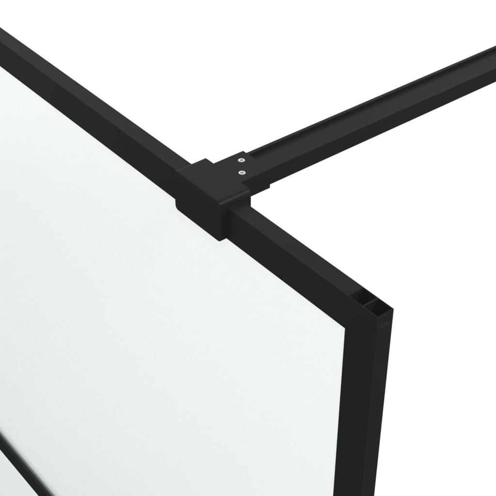 vidaXL Параван за баня, черен, 80x195 см, матирано ESG стъкло
