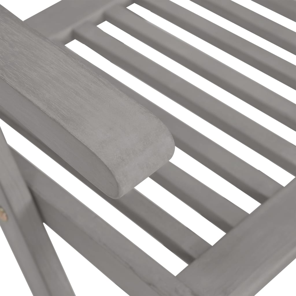 vidaXL Градински накланящи се столове, 3 бр, сиви, акация масив