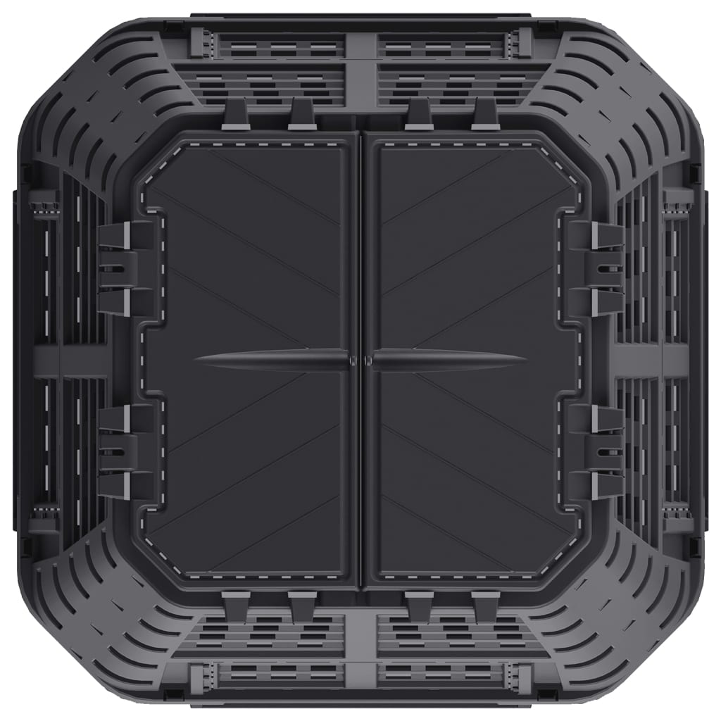 vidaXL Градински компостер, черен, 93,3x93,3x113 см, 740 л