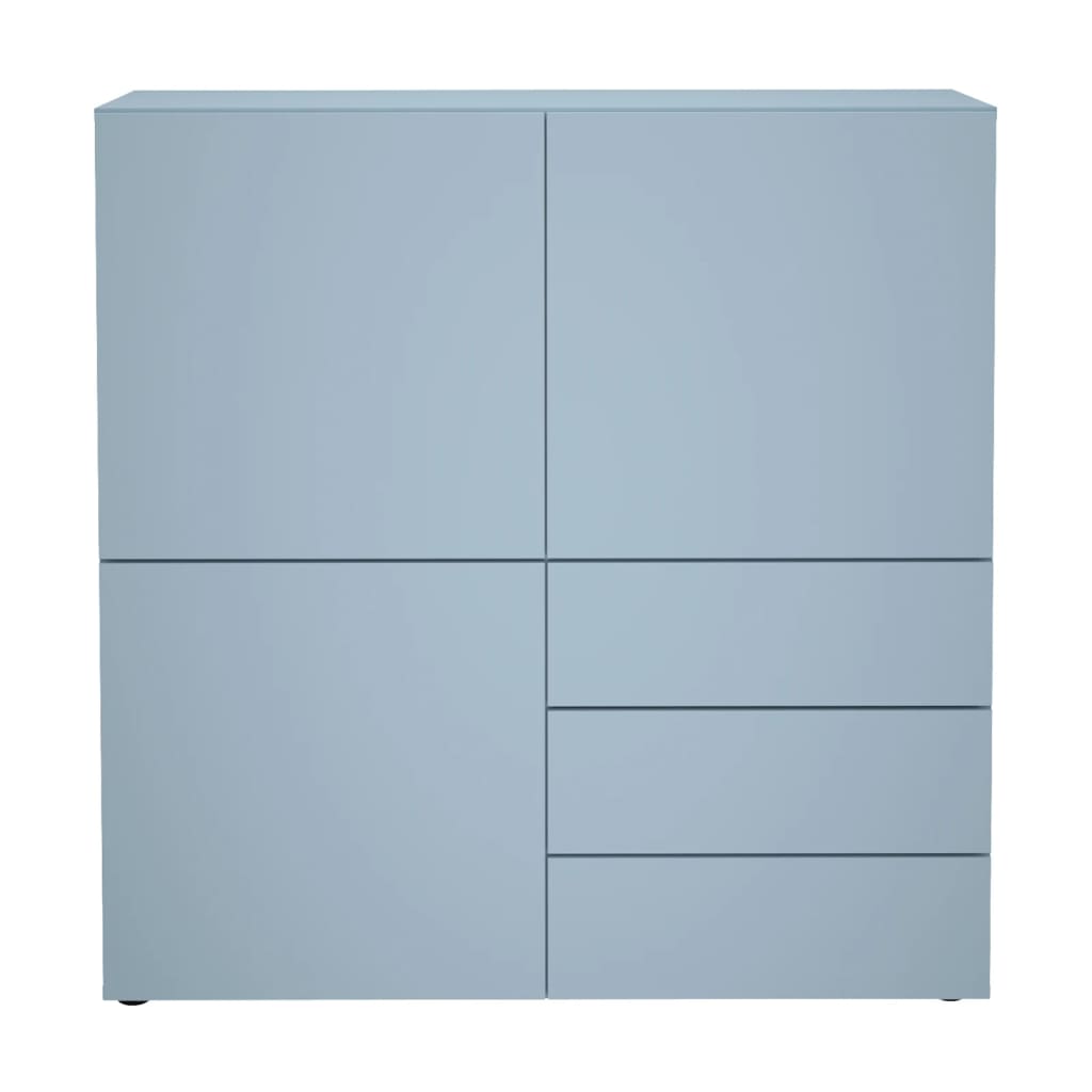 FMD Шкаф с 3 чекмеджета и 3 врати, 99x31,5x101,2 см, син
