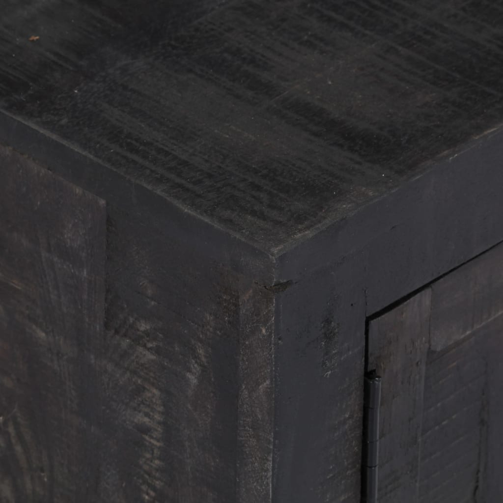 vidaXL ТВ шкаф, черен, 118x30x40 см, мангово дърво масив