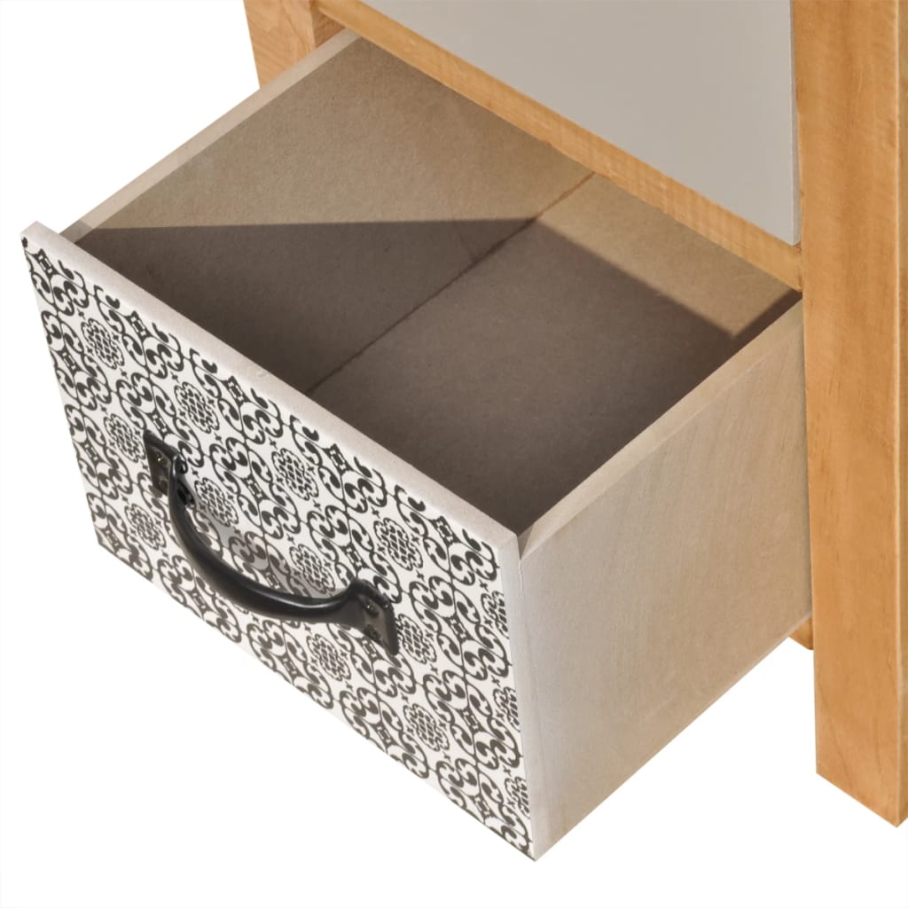 vidaXL Нощни шкафчета с чекмеджета, 2бр, 34x34x46см, масивна дървесина