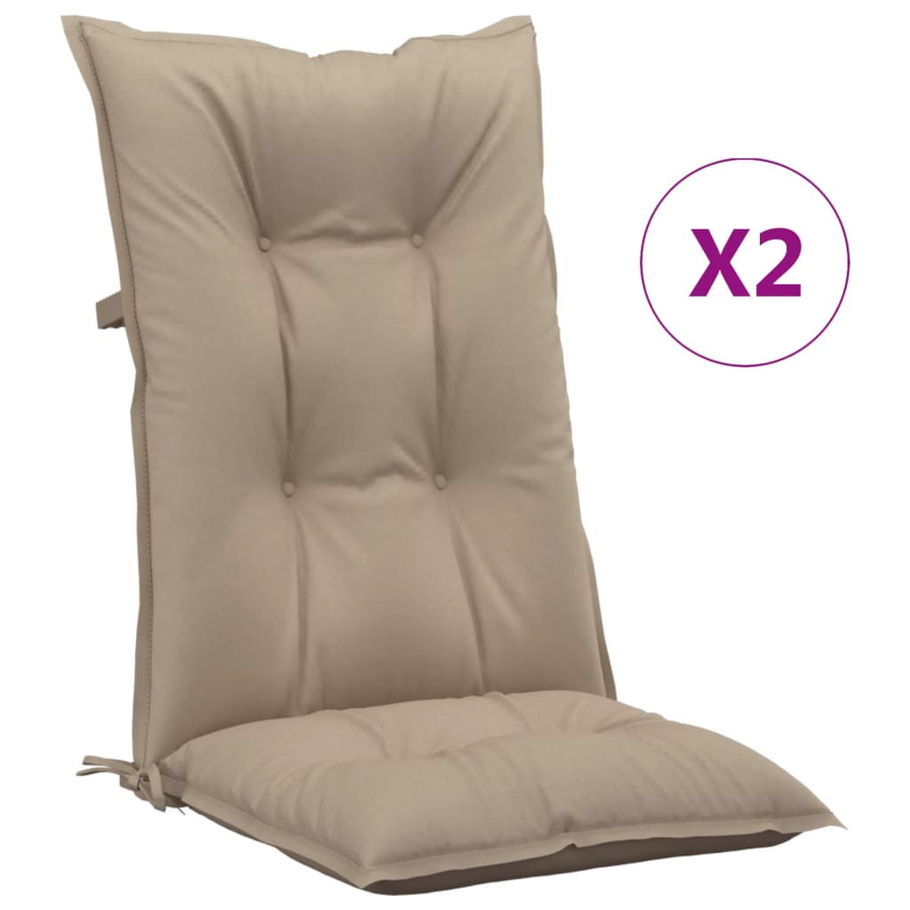 vidaXL Възглавници за градински столове 2 бр таупе 120x50x7 см плат
