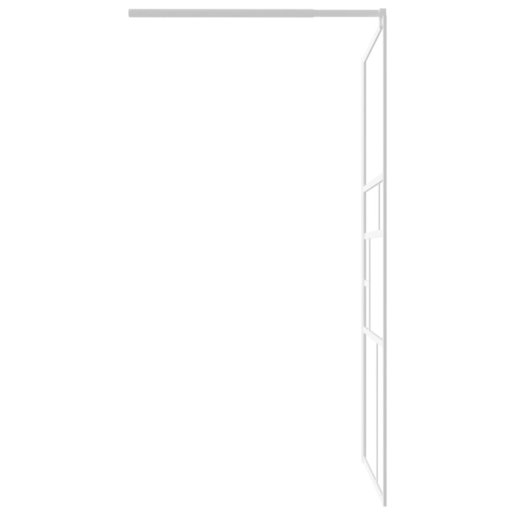 vidaXL Стена за душ кабина, 100x195 см, ESG стъкло, бяла