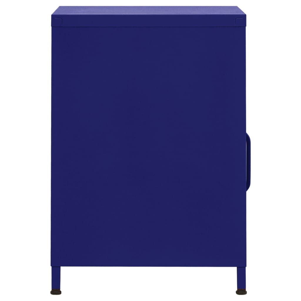 vidaXL Нощно шкафче, нейви синьо, 35х35х51 см, стомана