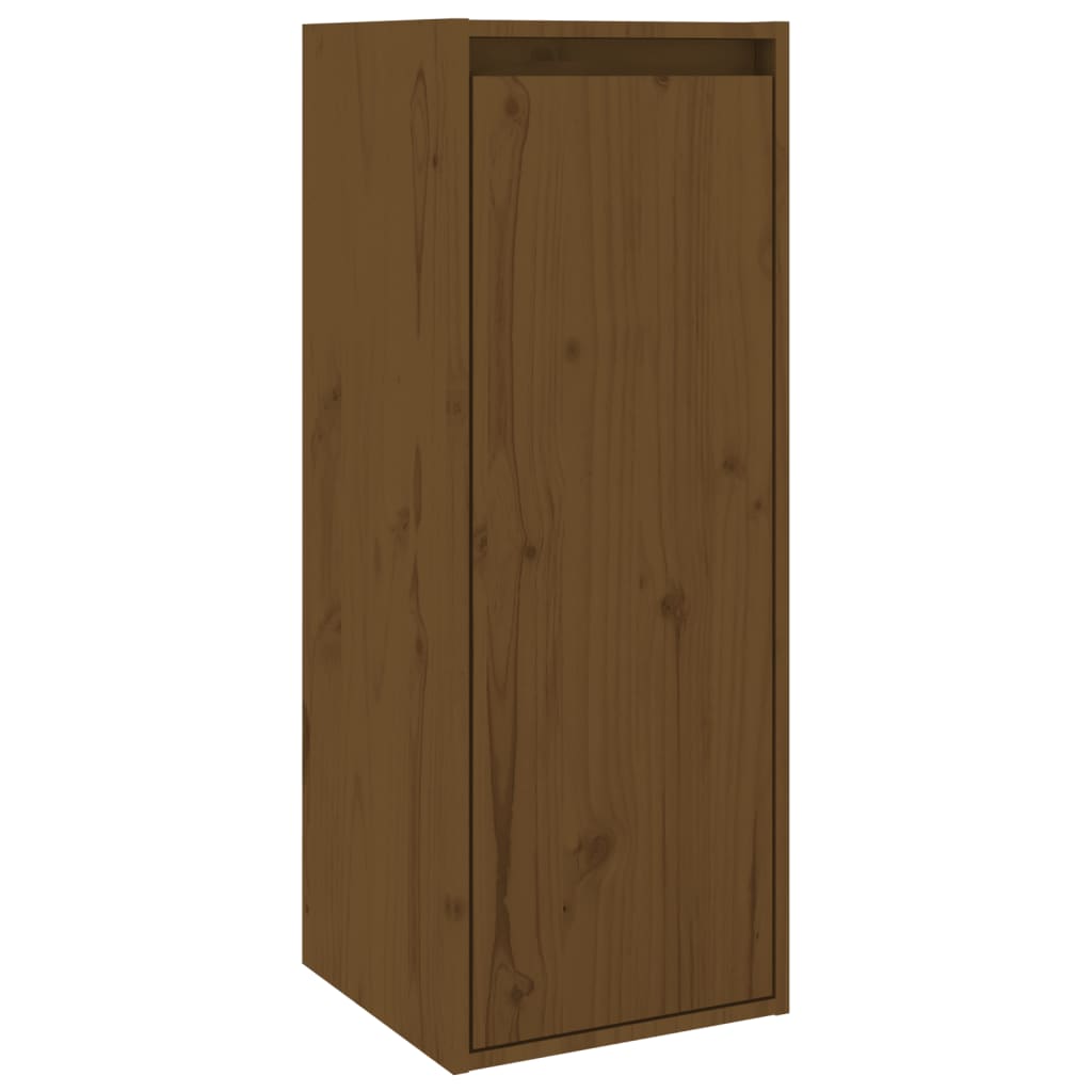 vidaXL Стенен шкаф, меденокафяв, 30x30x80 см, борово дърво масив