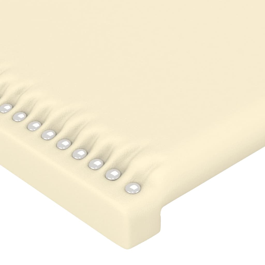 vidaXL Рамка за легло с табла, кремава, 180x200 см, изкуствена кожа