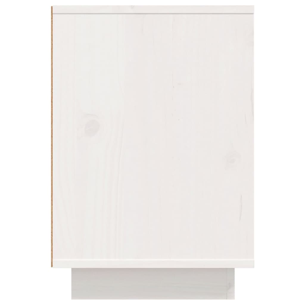 vidaXL Нощни шкафчета, 2 бр, бели, 50x34x50 см, борово дърво масив