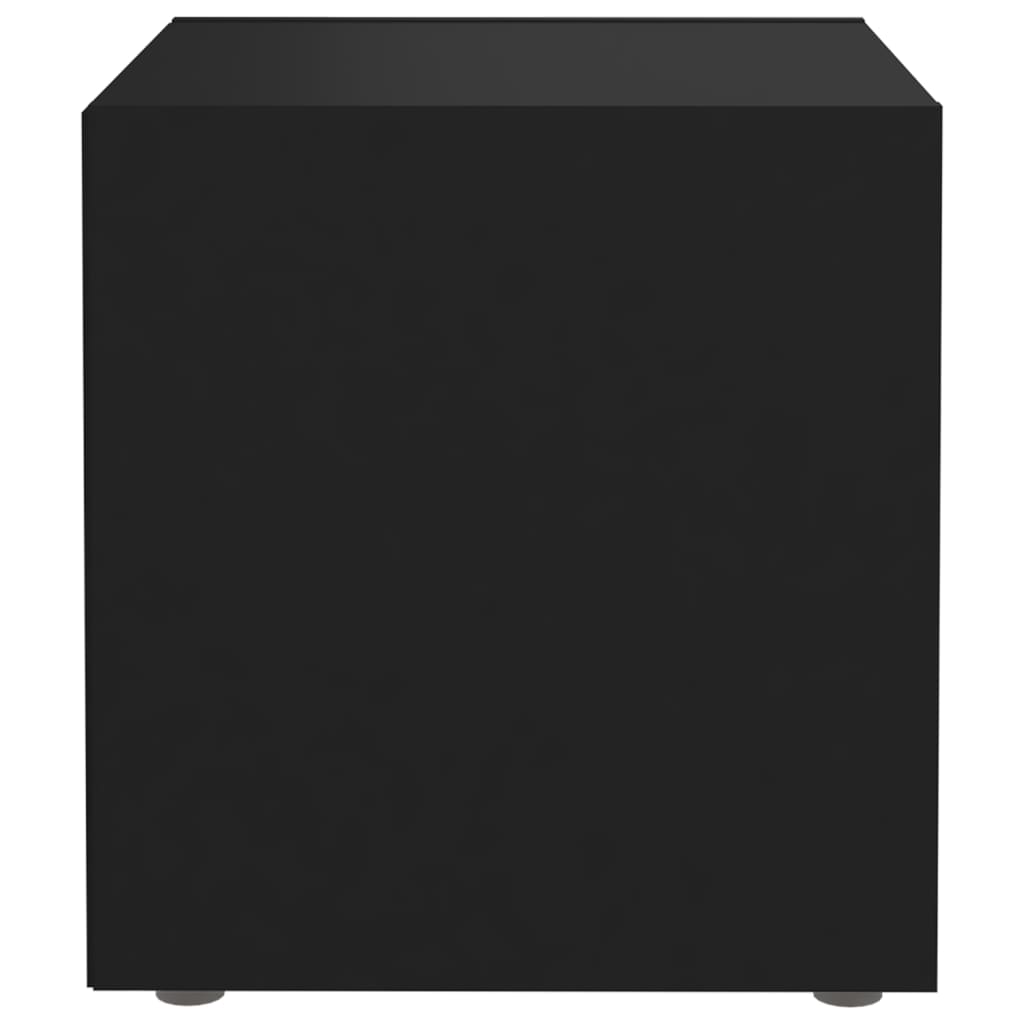 vidaXL ТВ шкаф, черен, 37x35x37 см, ПДЧ