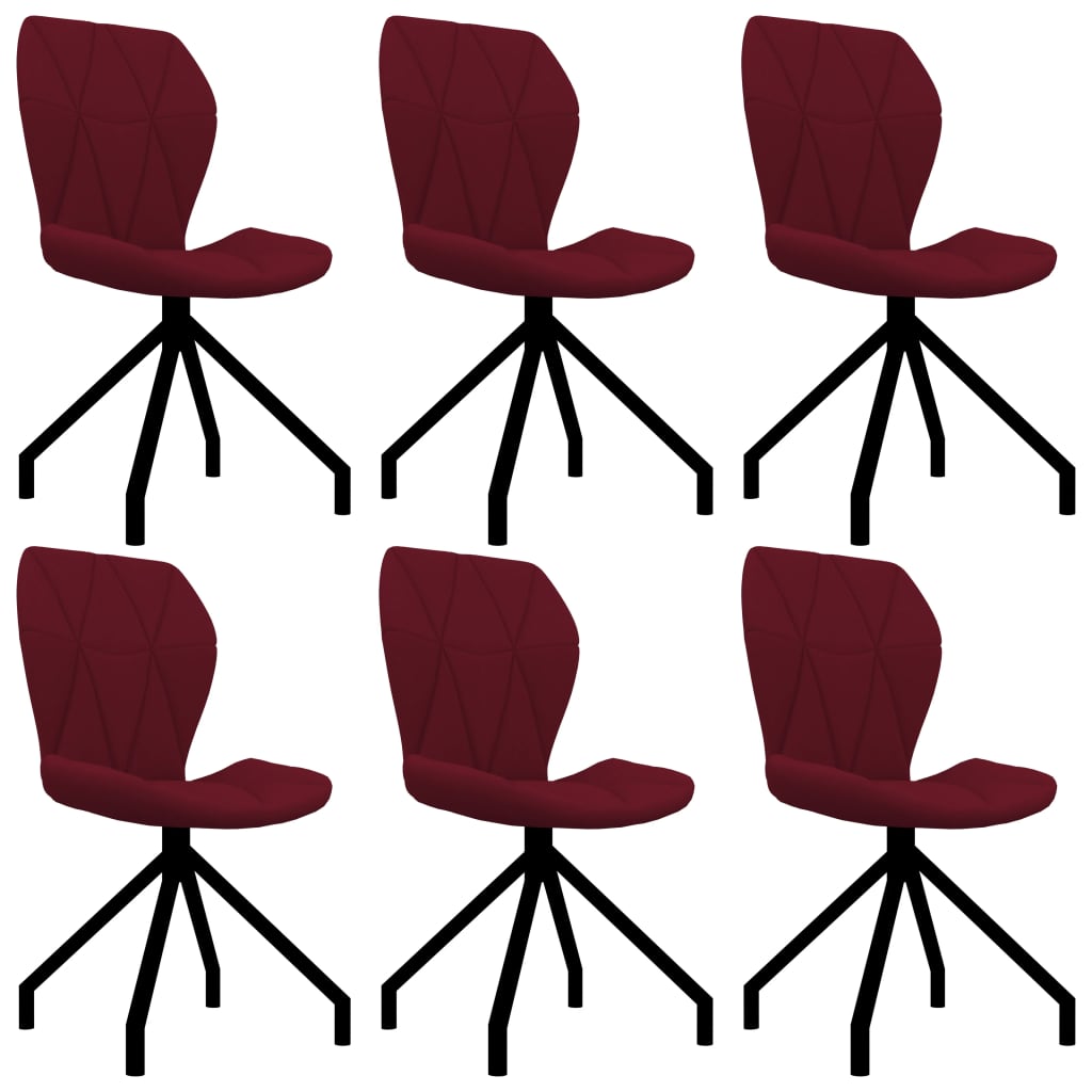 vidaXL Трапезни столове, 6 бр, виненочервени, изкуствена кожа