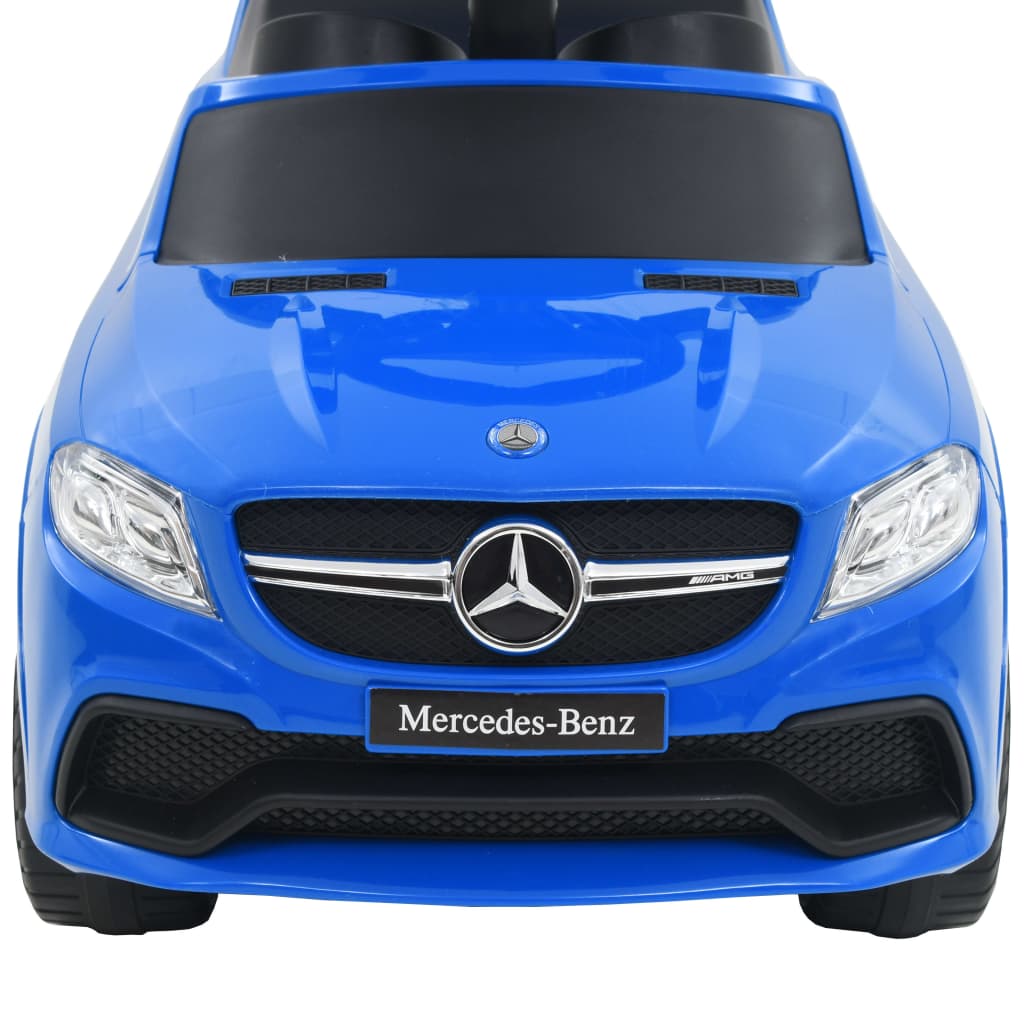 vidaXL Детска кола за яздене и бутане Mercedes Benz GLE63 син