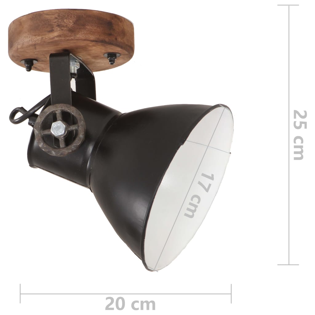 vidaXL Индустриални стенни/таванни лампи 2 бр черни 20x25 см E27