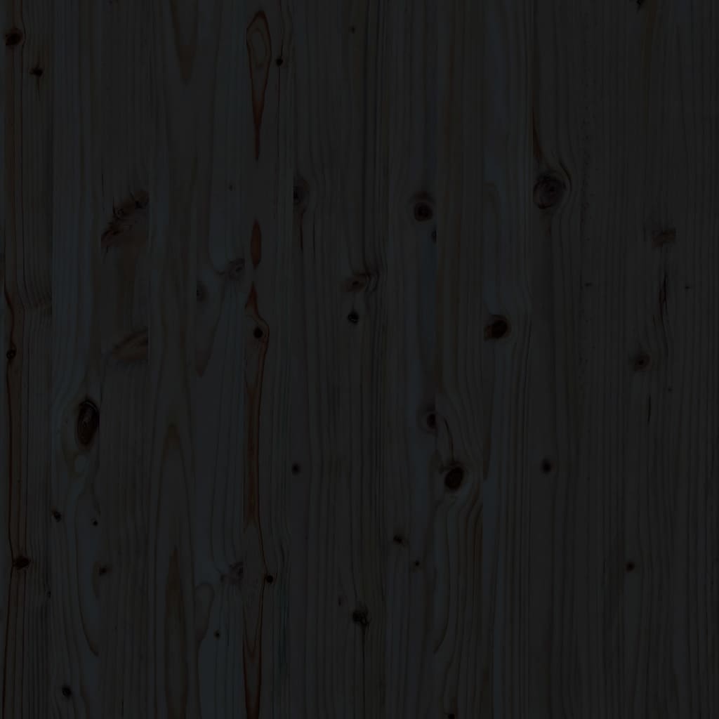 vidaXL Стенна табла за спалня, черна, 106x3x91,5см, борово дърво масив
