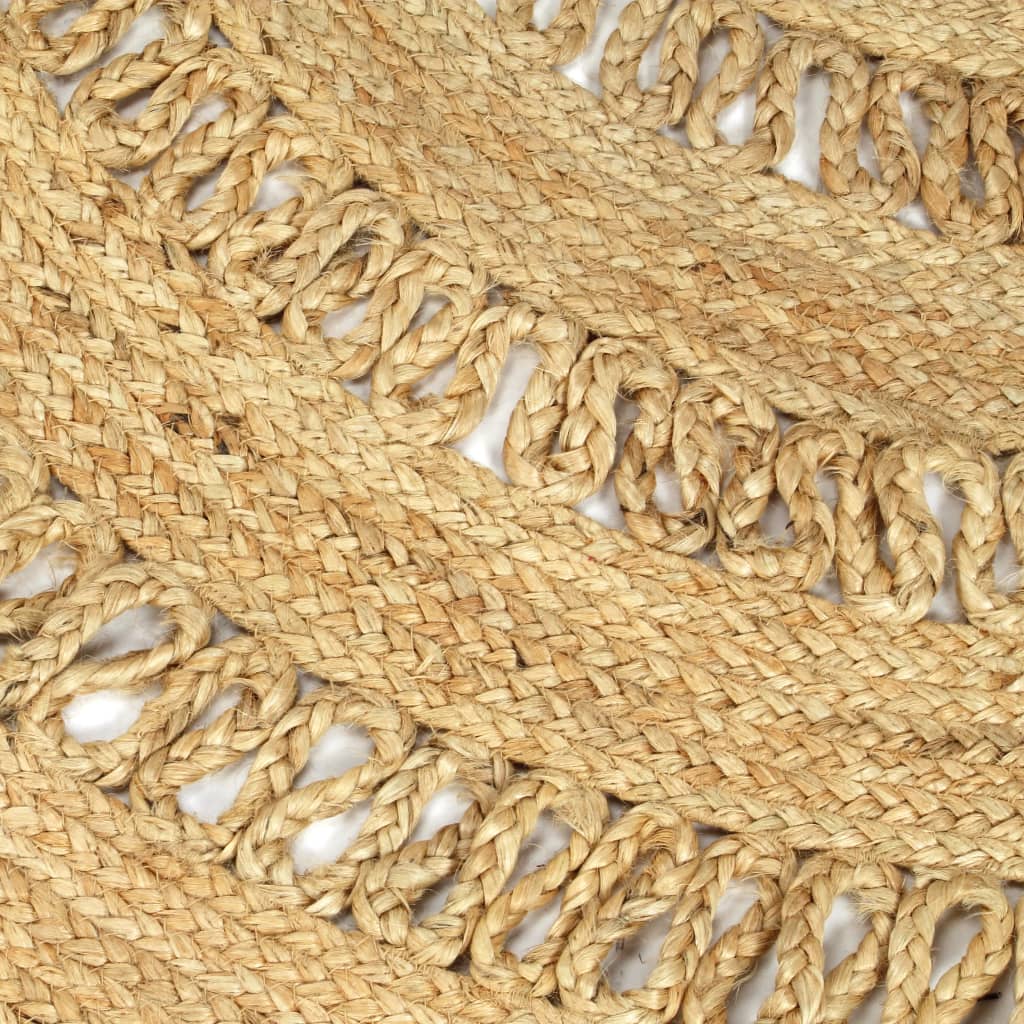 vidaXL Ръчно плетен килим от юта, 240 см