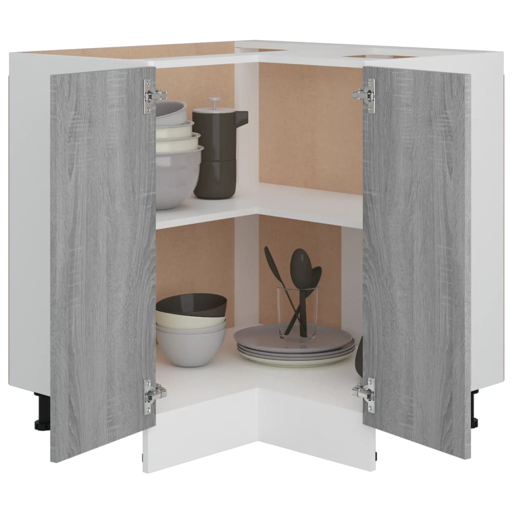 vidaXL Кухненски шкаф, сив сонома, 75,5x75,5x81,5 см, инженерно дърво
