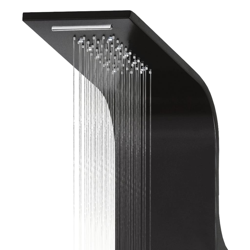 vidaXL Душ панел, алуминий, 20x44x130 см, черен