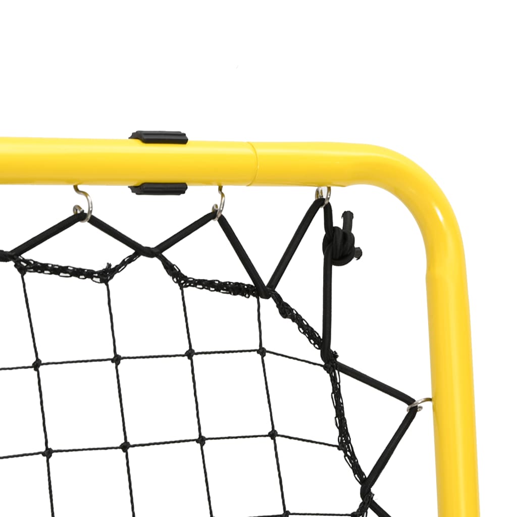 vidaXL Футболен рикошет двустранно регулируем жълто и черно стомана