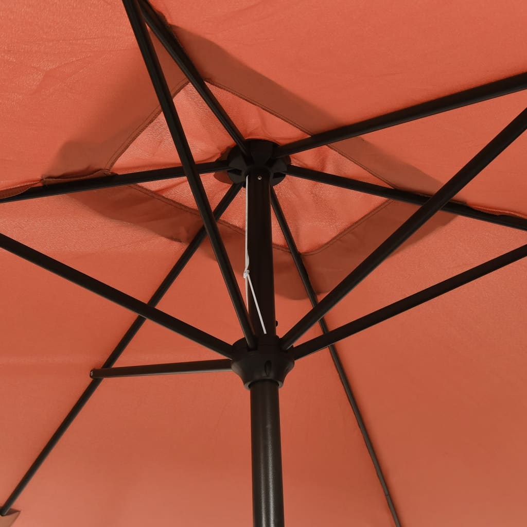 vidaXL Градински чадър с метален прът, 300x200 см, теракота