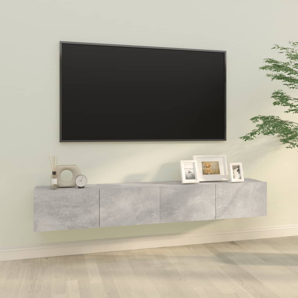 vidaXL Стенни ТВ шкафове 2 бр бетонно сиви 100x30x30см инженерно дърво