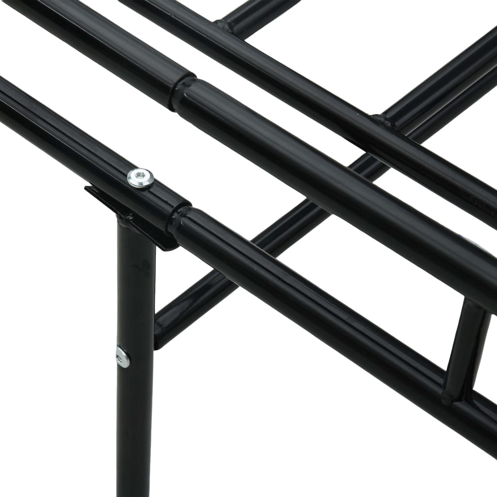 vidaXL Рамка за дневно легло, черна, метал, 90x200 см