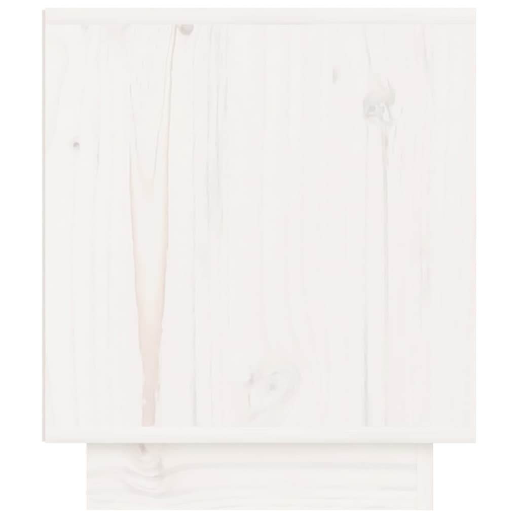 vidaXL Нощни шкафчета, 2 бр, бели, 40x34x40 см, борово дърво масив