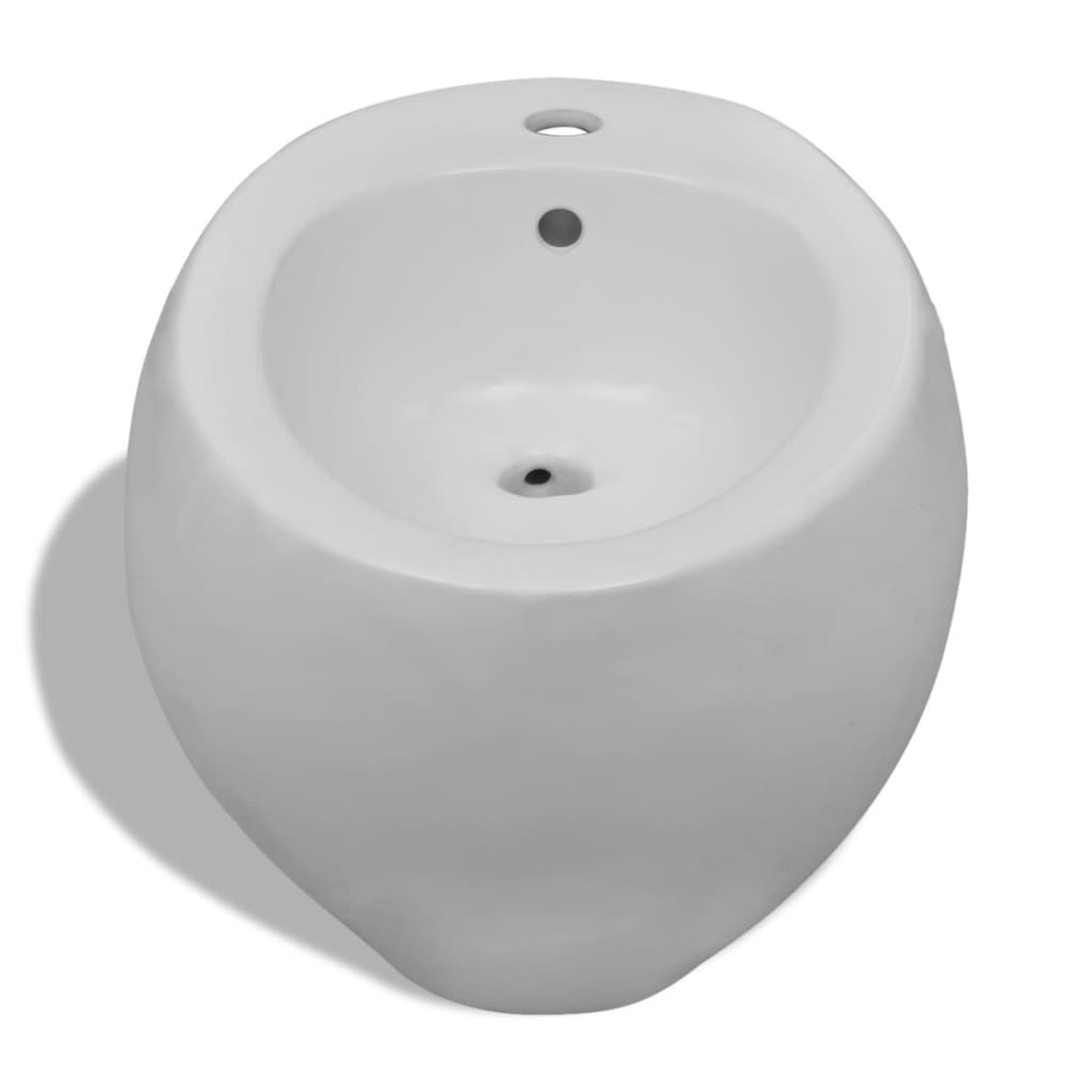 Луксозен комплект от тоалетна чиния за стена & биде, бяла керамика