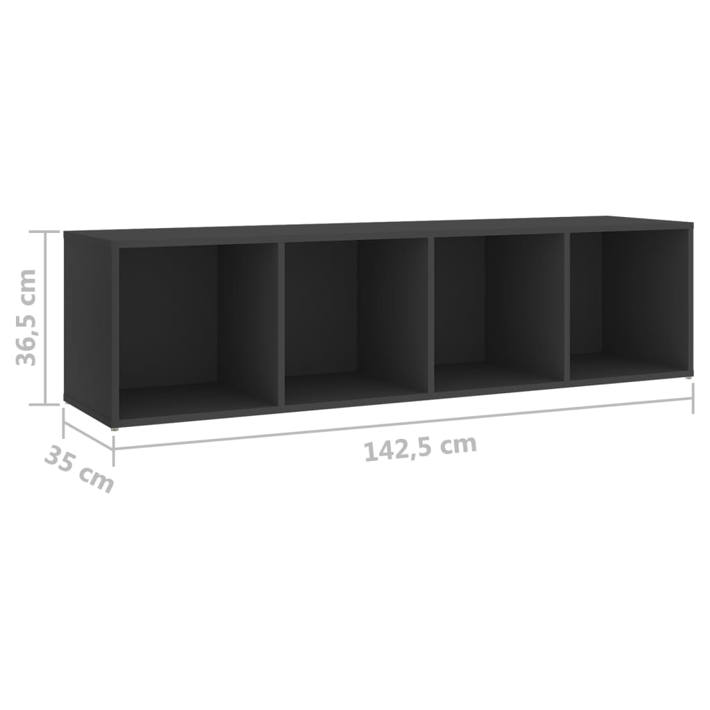 vidaXL ТВ шкафове, 3 бр, сиви, 142,5x35x36,5 см, ПДЧ