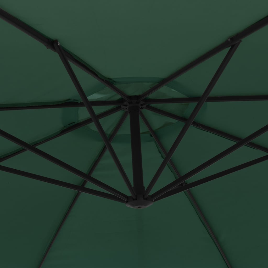 vidaXL Свободновисящ чадър за слънце, 3.5 м, зелен