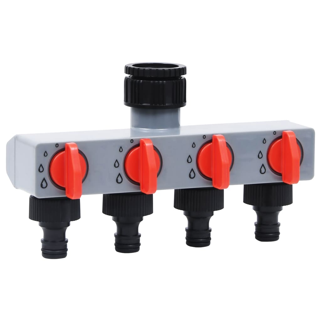 vidaXL Градински автоматичен таймер за вода 4-пътен клапан