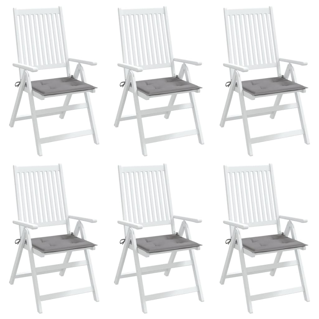 vidaXL Възглавници за столове 6 бр сиви 40x40x3 см Оксфорд плат