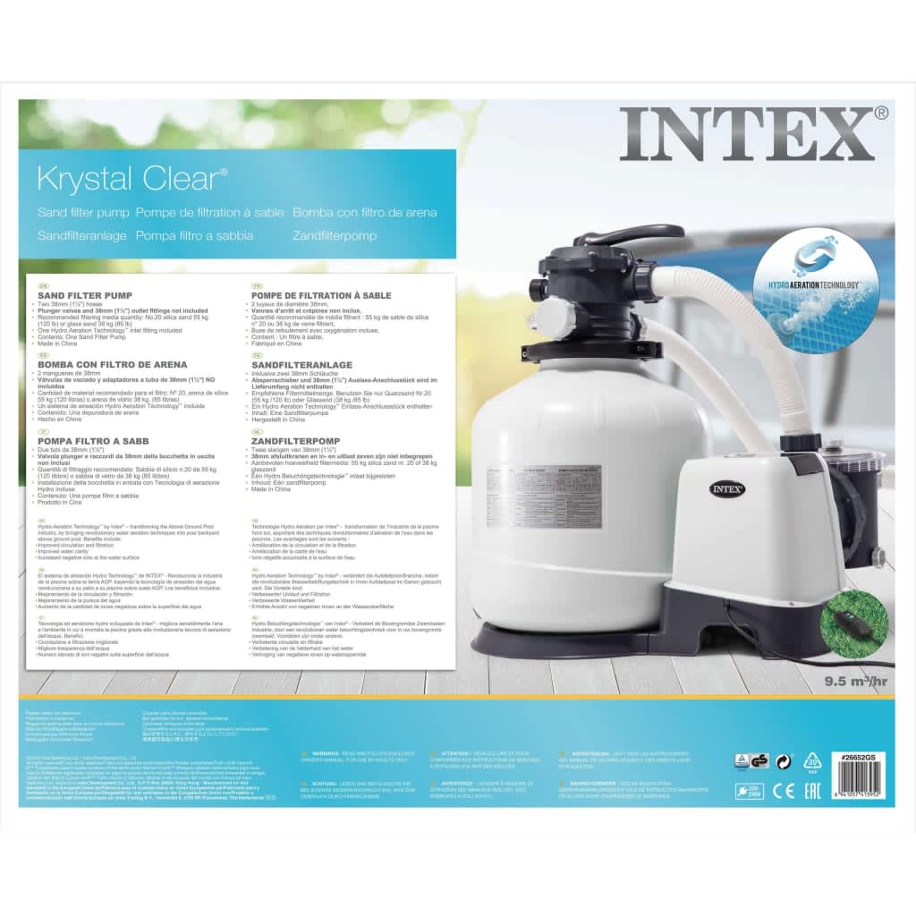 Intex Krystal Clear Пясъчна филтърна помпа 26652GS 12 м³/ч