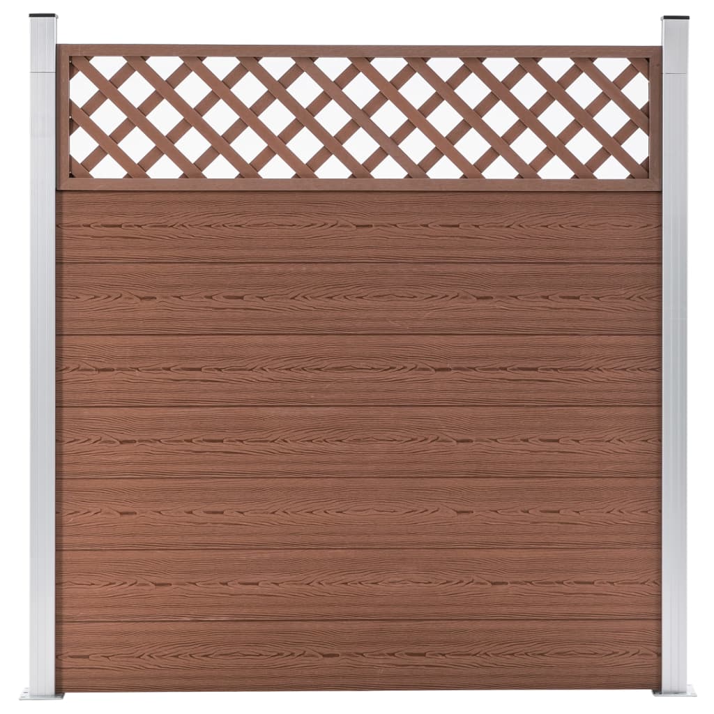 vidaXL Комплект WPC ограда, 2 квадратни пана, 353x185 см, кафяв