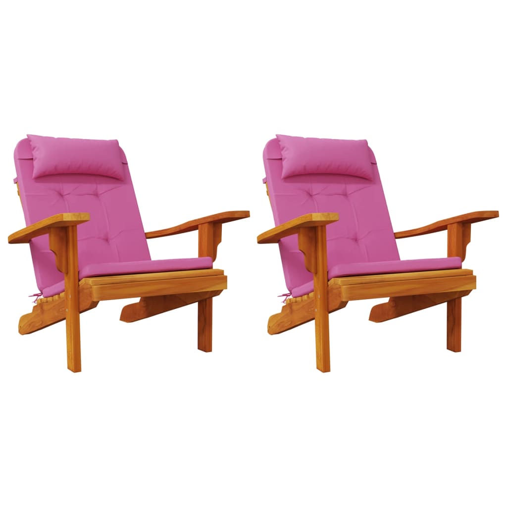 vidaXL Възглавници за столове Адирондак, 2 бр, розови, Оксфорд плат