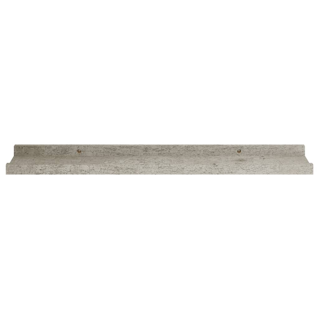 vidaXL Стенни рафтове, 4 бр, бетонно сиви, 60x9x3 см