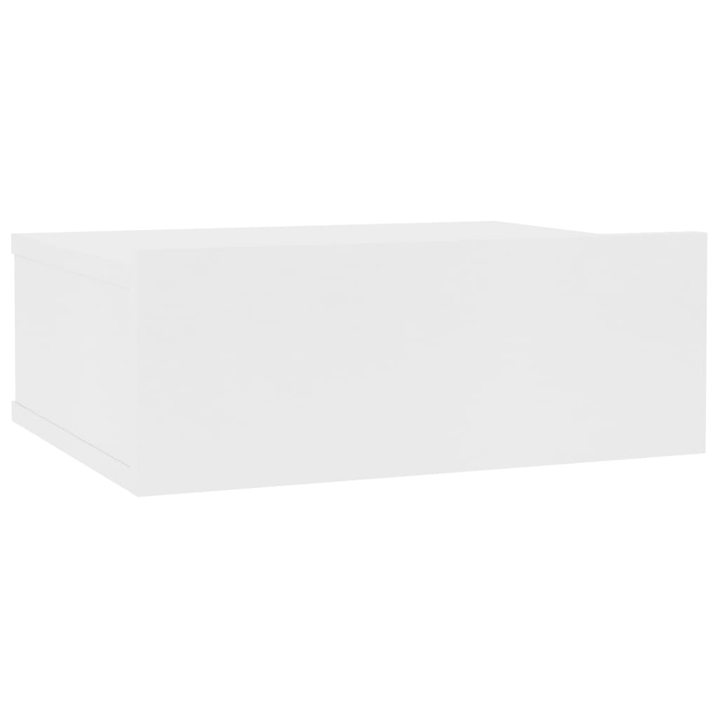 vidaXL Нощно шкафче със стенен монтаж, бяло, 40x30x15 см, ПДЧ