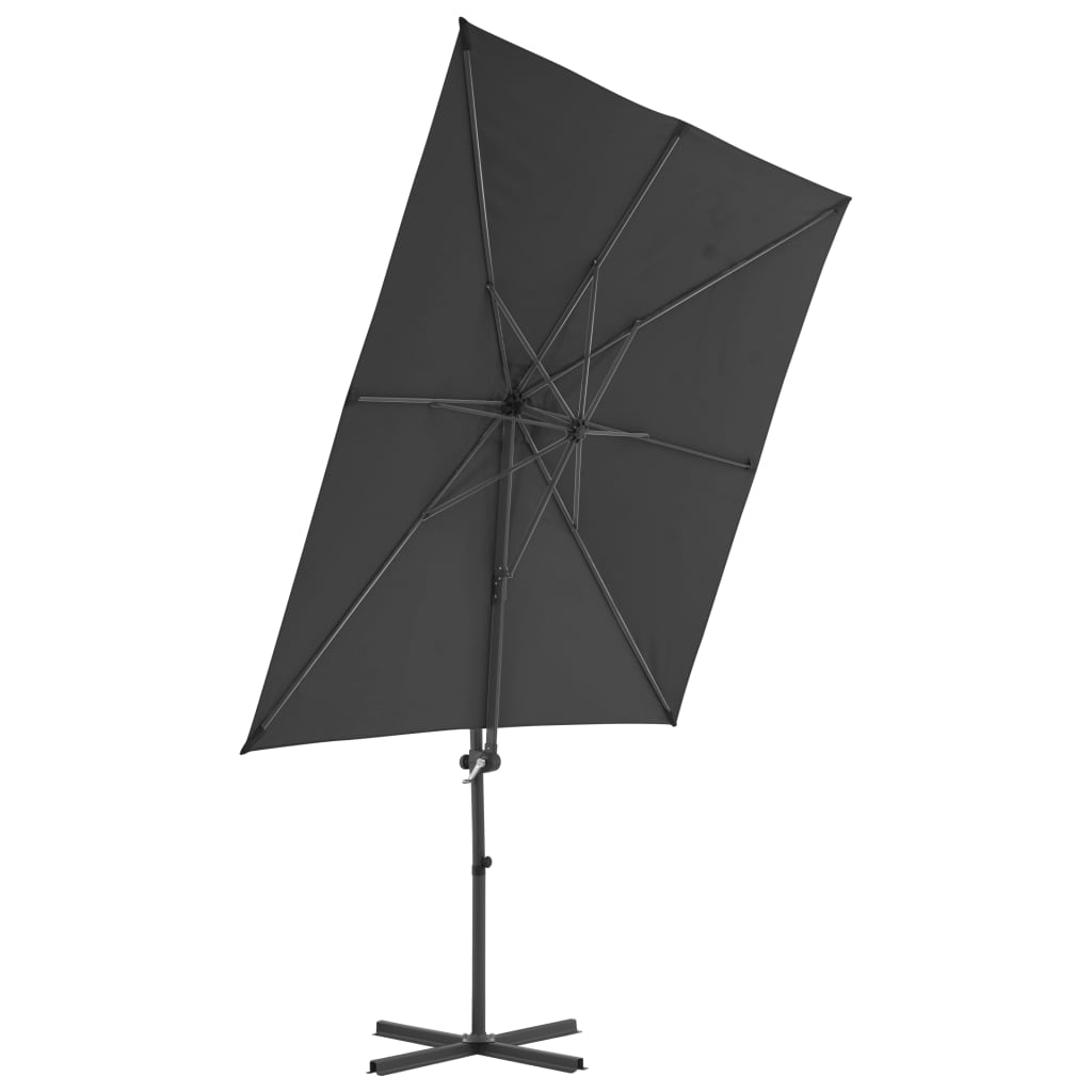 vidaXL Градински чадър чупещо рамо стоманен прът 250x250 см антрацит