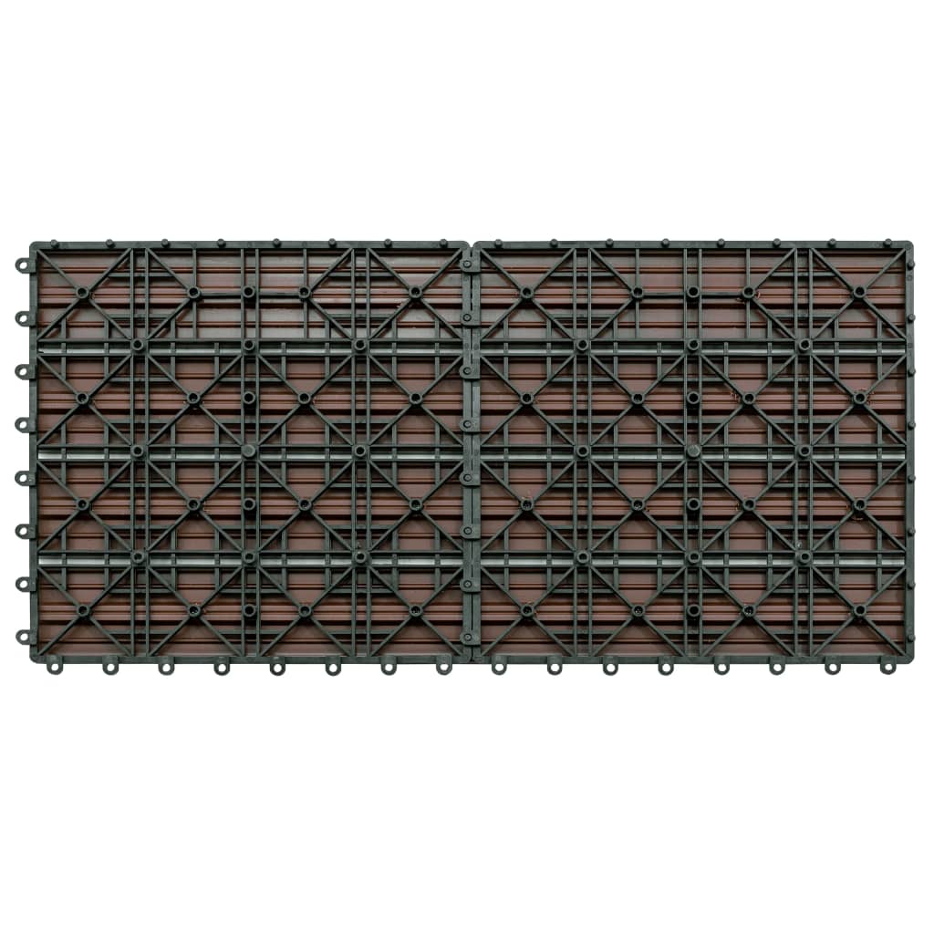 vidaXL Декинг плочки, 6 бр, WPC, 60x30 см, 1,08 м², кафяви