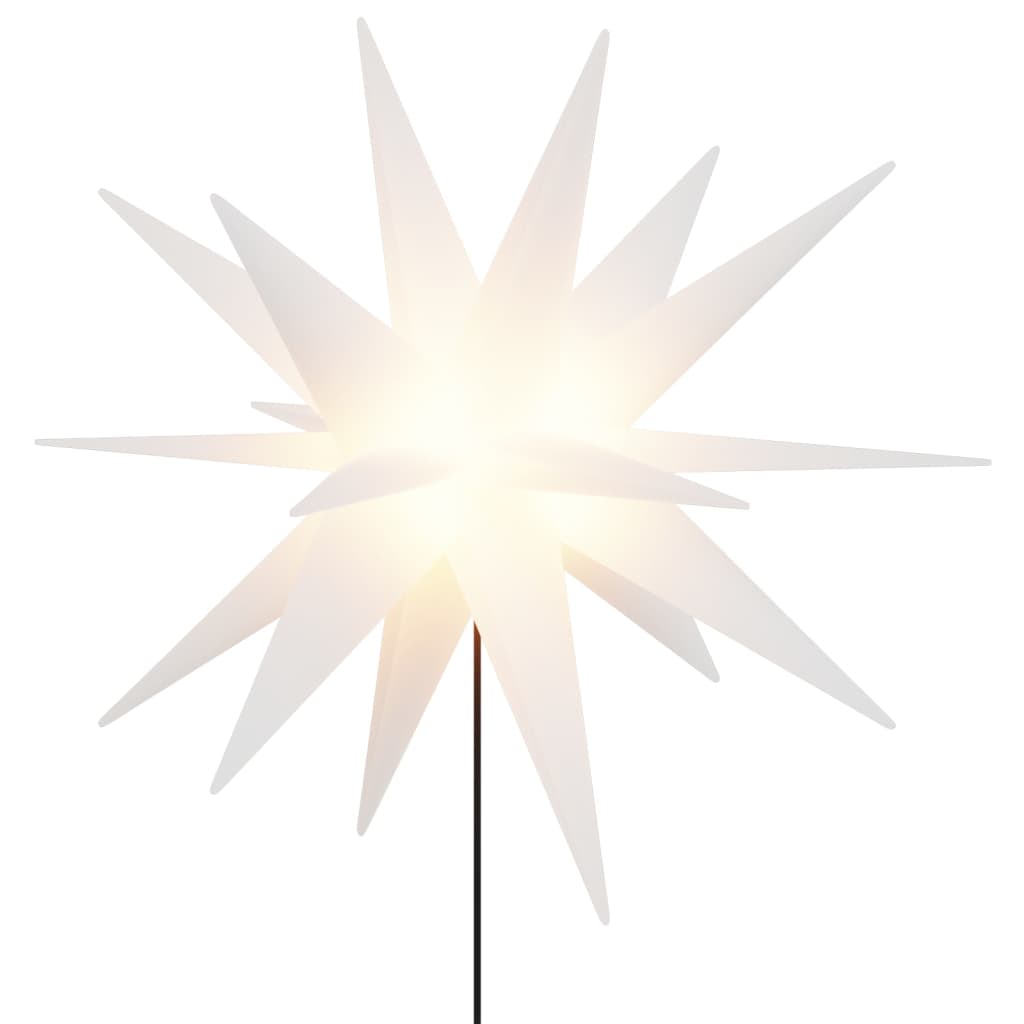 vidaXL Коледна лампа със заземяващ шип, LED, сгъваема, бяла, 57 см