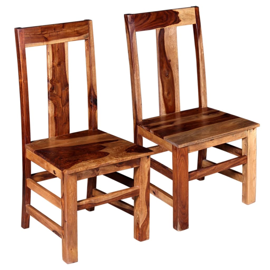 vidaXL Трапезни столове, 2 бр, масивно шишамово дърво