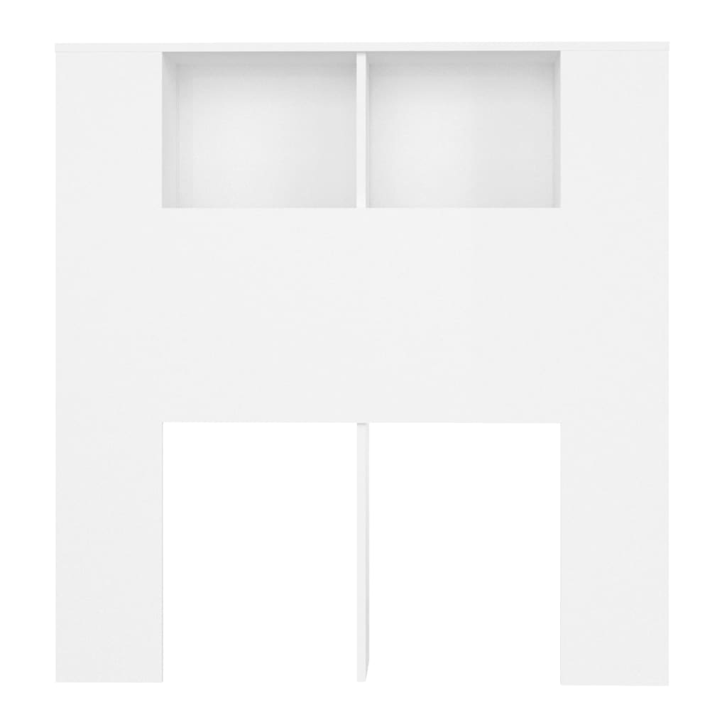 vidaXL Табла за легло тип шкаф, бяла, 100x18,5x104,5 см