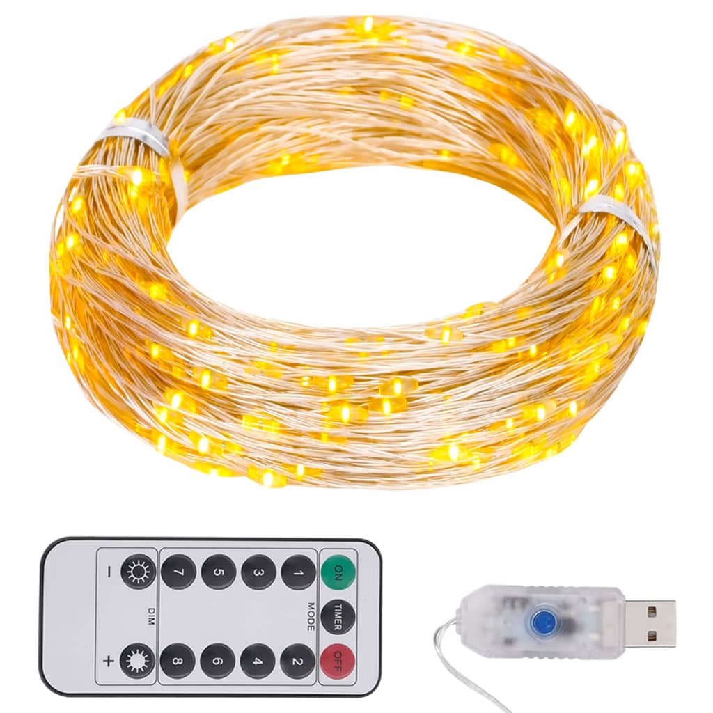 vidaXL LED стринг с 300 LED топло бяло 30 м