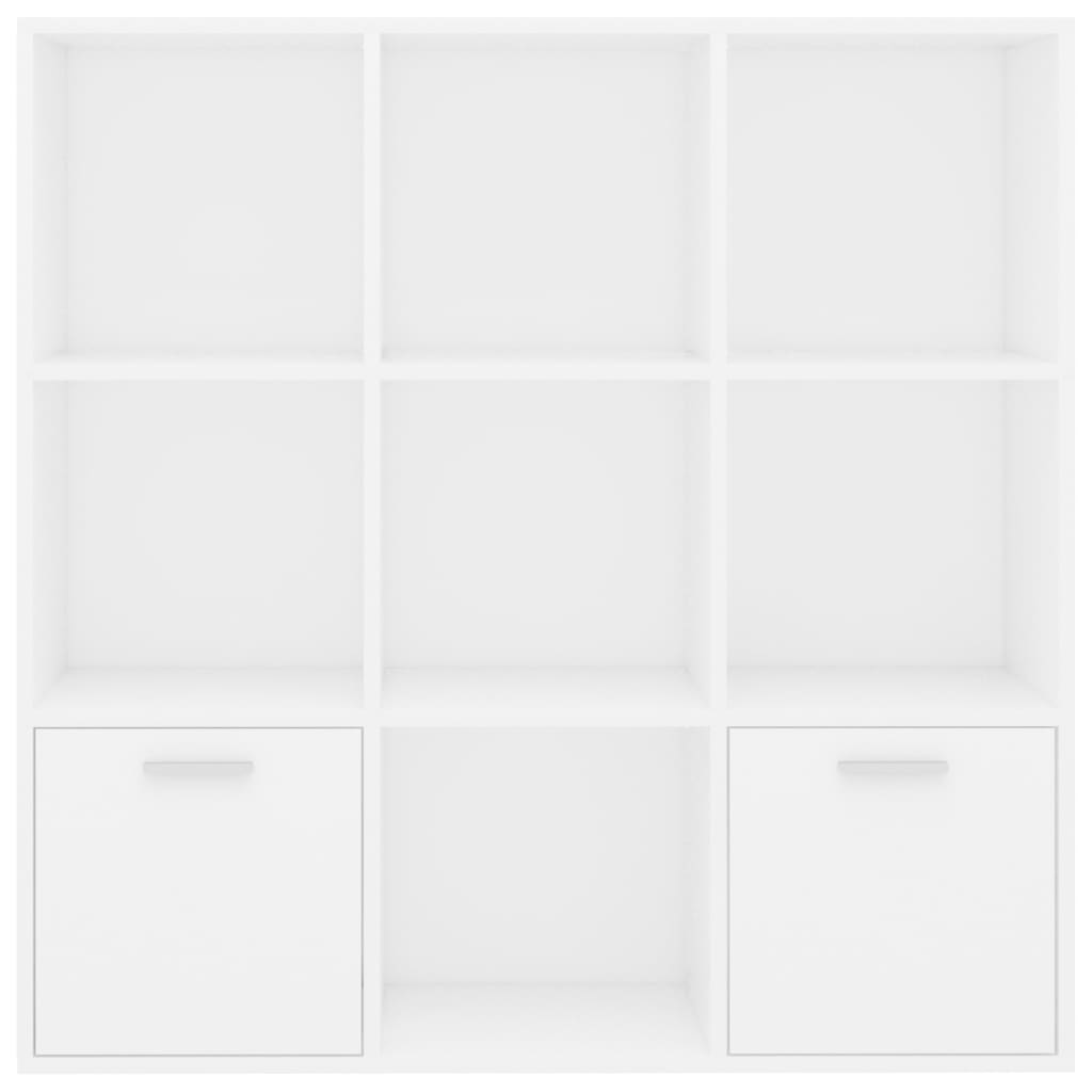 vidaXL Библиотека, бяла, 98x30x98 см, ПДЧ