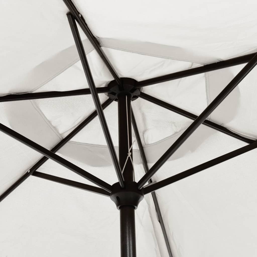 Чадър за слънце, 3м, пясъчно бял, стоманен прът