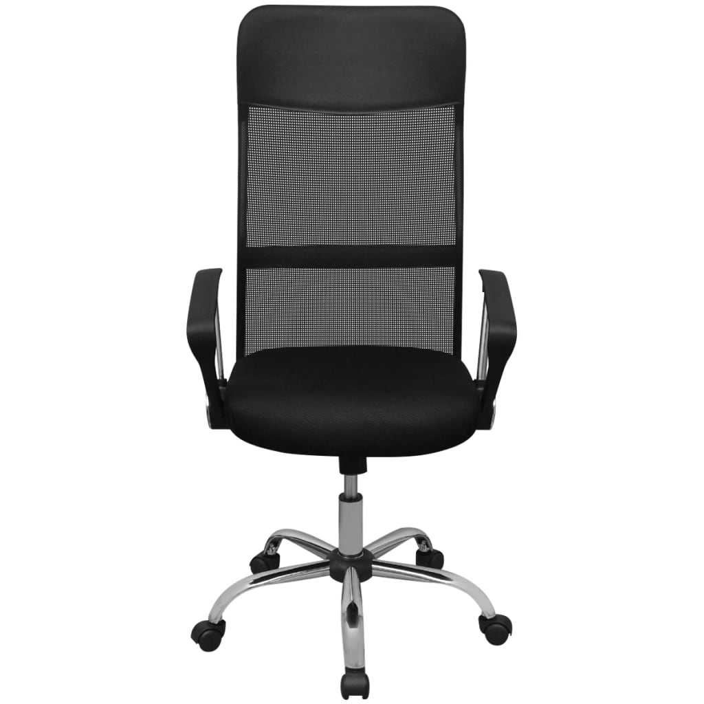 vidalXL офис стол от полу PU 61,5 х 60 см, черен цвят