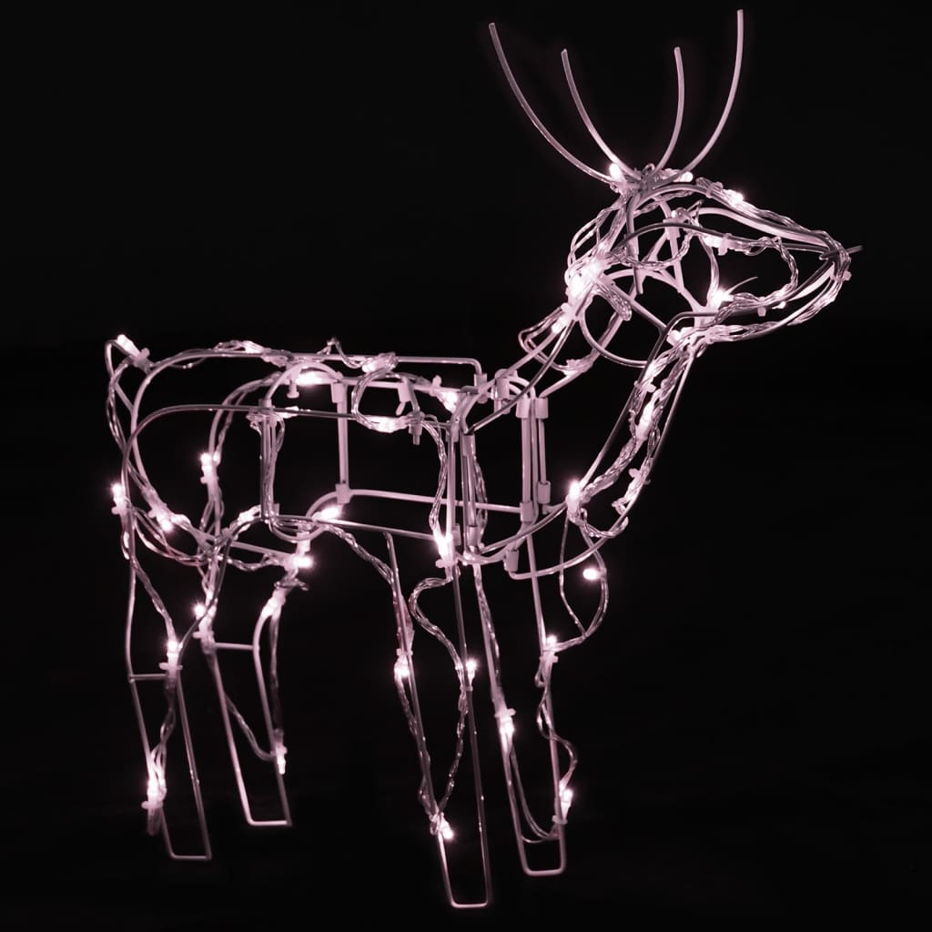 vidaXL Коледна украса, 3 светещи елена, 229 LED лампички
